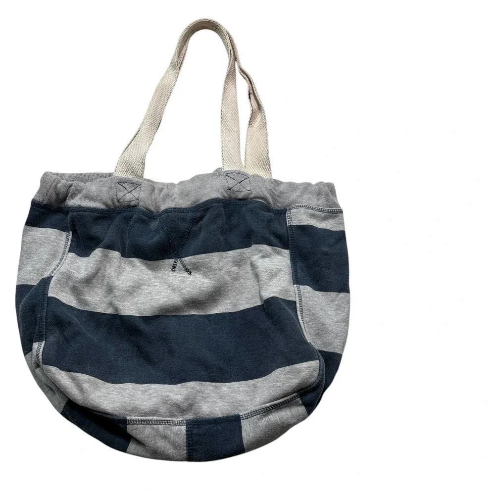 MV Sport Fire Island New York Striped Beachcomber Bag‎ Tote Gray Navy